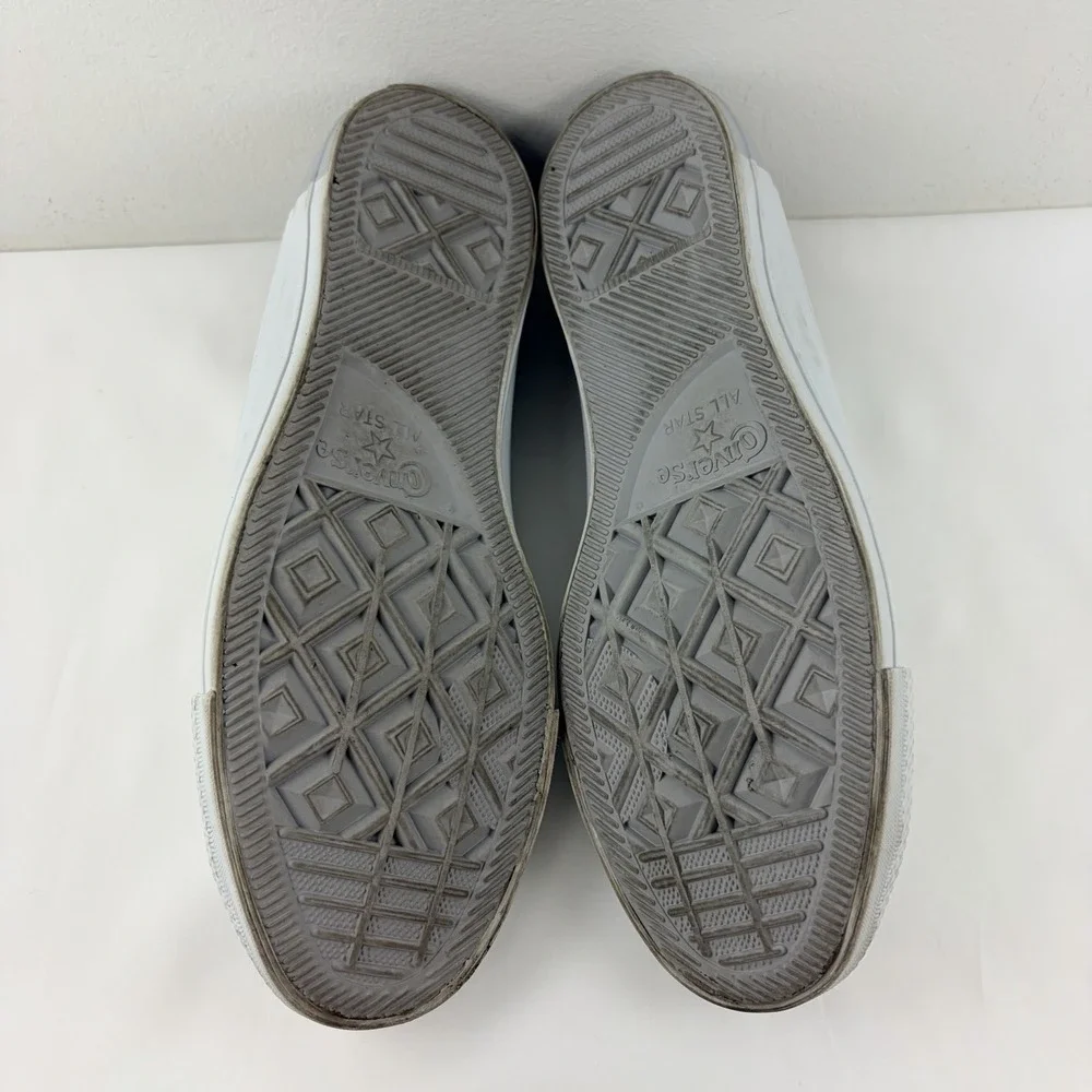 Converse Chuck Taylor All Star Gray Leather Low Top Shoes Women's 10 Men 8